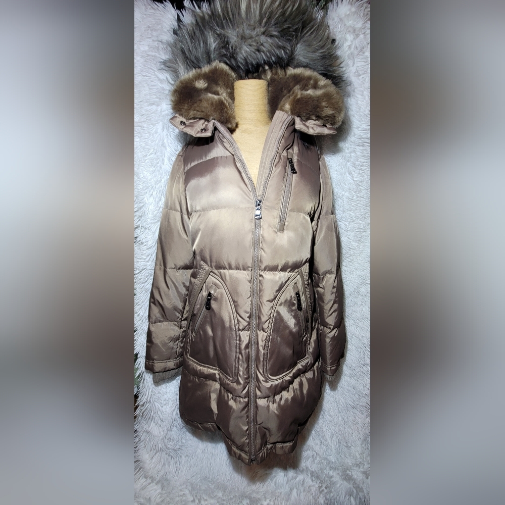 Vince Camuto Faux Fur Parka Jacket Women Medium - Picture 2 of 12